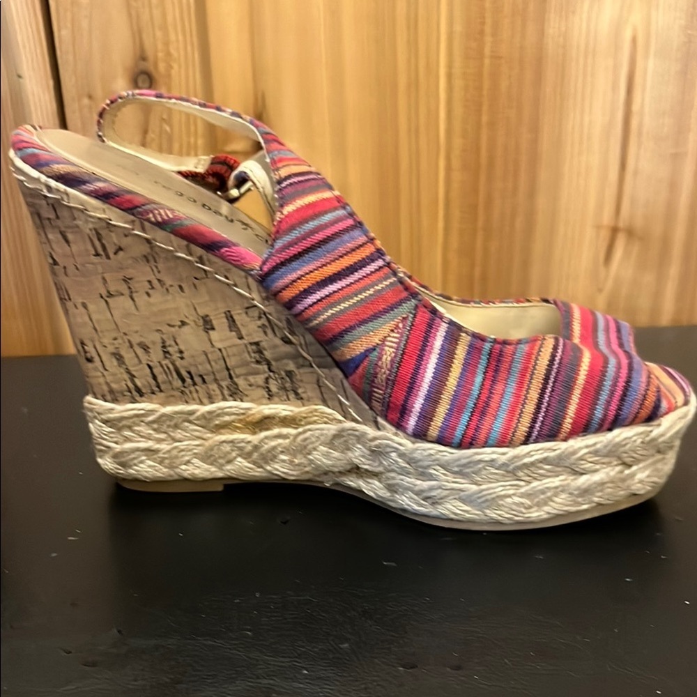 Montego Bay Club Pink and Purple Striped Wedges - Picture 5 of 11